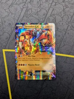 Pokemon Groudon TCG Primal Clash Holo Card 85/160 EX Rare - Image 1