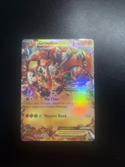 Pokemon Groudon TCG Primal Clash Holo Card 85/160 EX Rare - Image 1