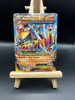 Pokemon TCG Primal Groudon EX Holo Rare Card 86/160 LP Condition - Image 1