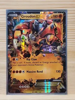 Pokemon TCG XY Primal Clash Groudon EX Ultra Rare Holofoil Card 85/160 - Image 1