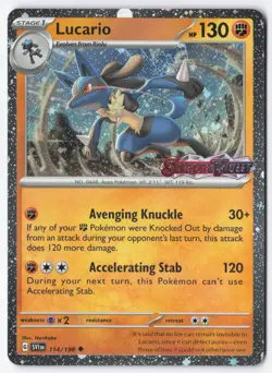 Lucario (Scarlet & Violet Stamp) Holo Uncommon Misc Cards & Products 114/198 NM - Image 1