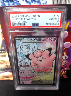 2025 Pokemon JTG EN Lillie's Clefairy EX Ultra Rare Rare #173 PSA 10 GEM MT - Image 1