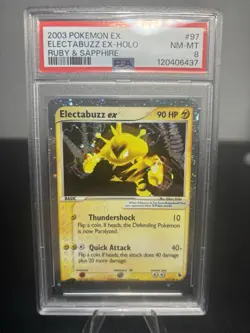 Pokemon TCG 2003 Ruby and Sapphire Electabuzz EX 97/109 PSA 7 - Image 1
