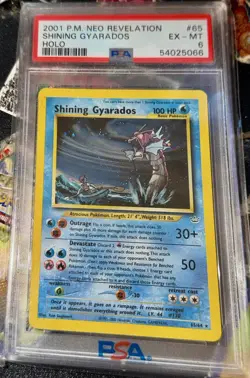 2001 POKEMON NEO REVELATION 65 SHINING GYARADOS HOLO PSA 6 (POSSIBLE PSA 7) - Image 1