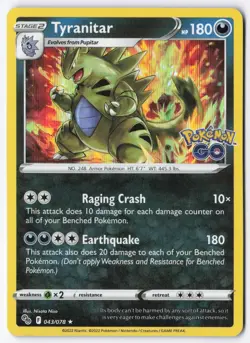 Tyranitar Holo Rare Pokemon GO 043/078 NM - Image 1