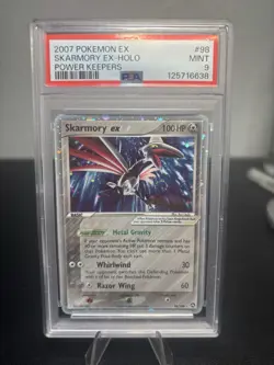 2007 POKEMON EX POWER KEEPERS SKARMORY EX 98/108 ULTRA RARE HOLO FOIL PSA 8 B P1 - Image 1