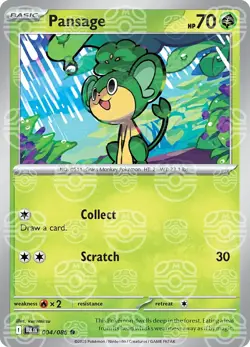 Pansage 004/086 [Master Ball] Reverse Holo - Black Bolt Pokemon - Image 1