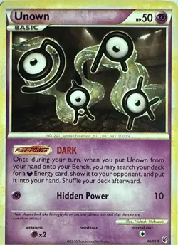 Unown 40/90 Uncommon HGSS Undaunted Pokemon Lightly Played - Image 1