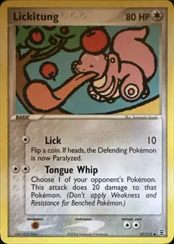 Lickitung 37/112 Uncommon FireRed & LeafGreen Pokemon Lightly Played - Image 1