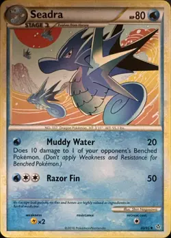 Seadra 40/95 Uncommon HGSS Unleashed Pokemon Lightly Played - Image 1