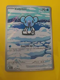 Pokemon TCG Cubchoo 109/086 Sv: Black Bolt Holo NM/M - Image 1