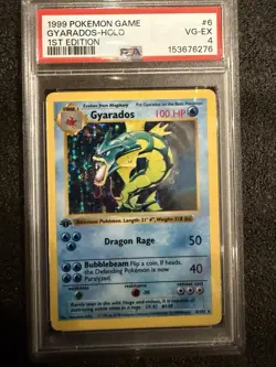 1999 Pokemon 1st Edition Base Set Shadowless Gyarados PSA 4 Holo Rare Vintage - Image 1