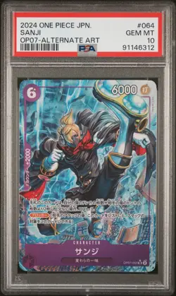 2024 One Piece Japanese 500 Years Sanji #064 Japanese Op07-Alternate Art PSA 10 - Image 1