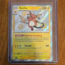 Pokemon Raichu SV: Paldean Fates 132/091 Holo Shiny Rare 120HP Card - Image 1