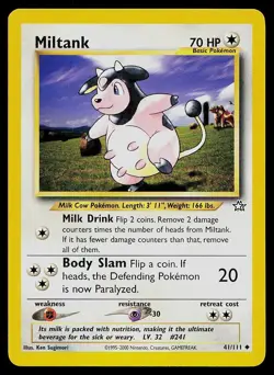 Pokemon Card Neo Genesis Miltank 41/111 Uncommon - Image 1