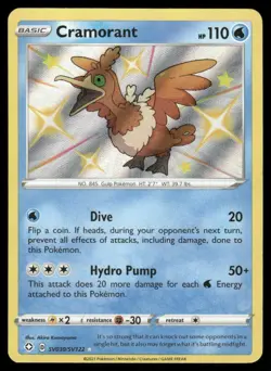 Pokemon Cards Cramorant SV030/SV122 Shining Fates Shiny Vault Rare Shiny NM *1 - Image 1