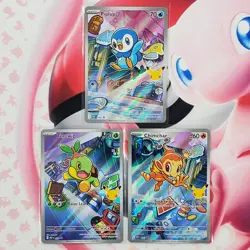 Piplup 042 + Chimchar 041 + Turtwig 040 - First Partner Pokemon Cards - #L495 - Image 1