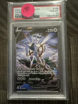 Pokemon TCG Arceus v Holo Ultra Rare Card Brilliant Stars 166/172 PSA Gem MT 10 - Image 1