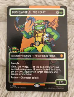 Michelangelo the Heart Pixel Surge Foil Magic The Gathering TMNT TMC M 0092 NM - Image 1
