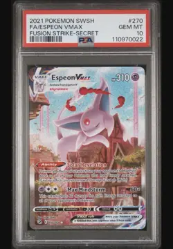 PSA 10 Espeon VMAX Alternate Art Secret 270/264 Pokemon Fusion Strike - Image 1