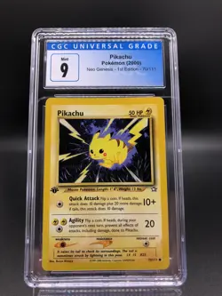 2000 Pokemon 1st Edition Neo Genesis Pikachu 70/111 CGC 9 PSA BGS - Image 1