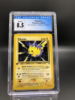 2000 Pokemon 1st Edition Neo Genesis Pikachu 70/111 CGC 8.5 PSA BGS - Image 1