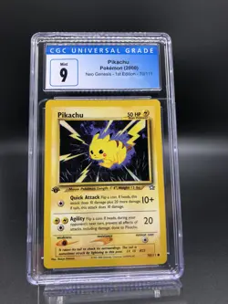 2000 Pokemon 1st Edition Neo Genesis Pikachu 70/111 CGC 9 PSA BGS - Image 1