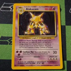 Pokemon TCG Alakazam Base Set 1/102 Holo Rare Stage 2 English 1999 - Image 1