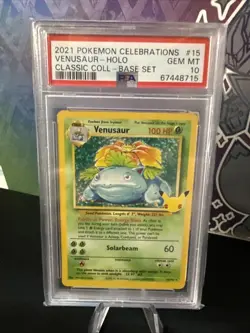 Pokemon Venusaur 15/102 Celebrations Classic Collection Holo 2021 - PSA 10 Gem M - Image 1