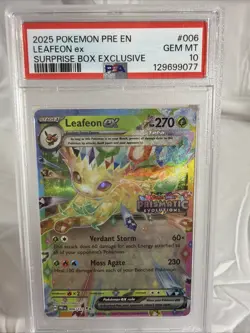 2025 POKEMON EN-PRISMATIC EVOLUTIONS #006 LEAFEON ex SURPRISE BOX PSA 10 - Image 1