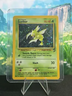 Scyther Holo - Pokemon 2000 Base Set 2 #17 SWIRL - NM - Image 1