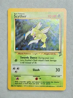 Scyther Holo - Pokemon 2000 Base Set 2 #17 SWIRL - NM - Image 2