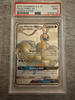 2019 Pokemon SM Hidden Fates Altaria GX #SV77/SV94 PSA 9 - Image 1