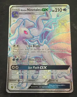 Alolan Ninetales GX SV53/SV94 Hidden Fates Shiny Vault Holo Pokemon 🔥 - Image 1