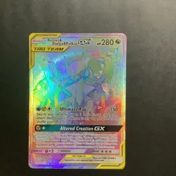 Pokemon Arceus & Dialga & Palkia GX TAG TEAM Rainbow Rare Holo 258/236 280HP - Image 1