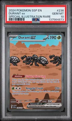 PSA 10 GEM MINT 2024 Pokemon Durant EX Surging Sparks ENG SIR #236/191 - Image 1