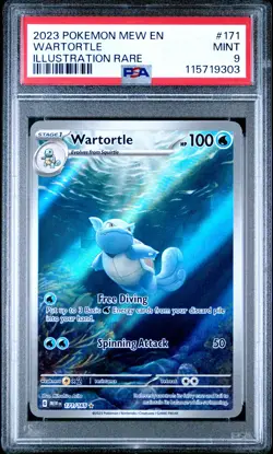2023 Pokemon Mew En-151 #171 Wartortle Illustration Rare PSA 9 - Image 1