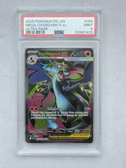 2025 POKEMON 109/094 MEGA CHARIZARD X EX PHANTASMAL FLAMES ULTRA RARE - PSA 9 - Image 1