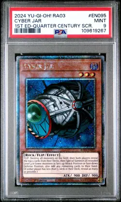 2024 YU-GI-OH! RA03-QUARTER CENTURY BONANZA #EN095 CYBER JAR PSA 9 - Image 1