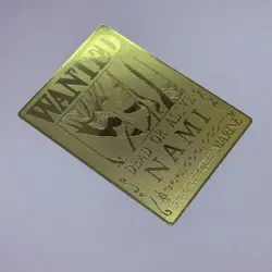 Nami - Wanted One Piece Anime Metal Gold Trading Card Etched Art Tc3 - Image 2