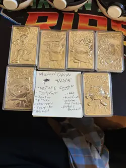 1999 Pokemon 23K Gold Plated Card Complete Set 6, Certified, With Pokeball - Image 2