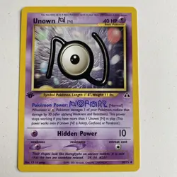 Unown [N] 50/75 Uncommon 1st Edition Neo Discovery Pokemon Card EX/LP - Image 1