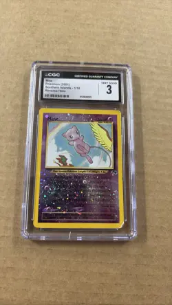 CGC 3 Mew 2001 Southern Islands 1/18 Reverse Holo Pokemon Card - Image 1
