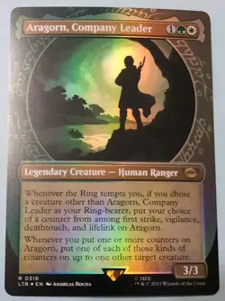 Aragorn Company Leader MTG Showcase Foil Lord of the Rings Magic The Gathering - Image 1