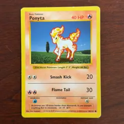 Shadowless Ponyta 60/102 Common Base Set Pokemon Card - Image 1
