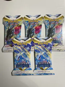 5 Pokemon TCG Silver Tempest Sealed Sleeved Booster Packs - Image 1