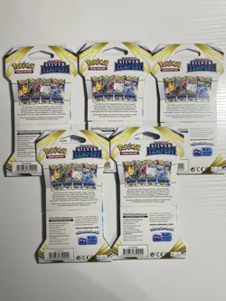 5 Pokemon TCG Silver Tempest Sealed Sleeved Booster Packs - Image 2