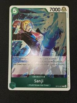 2025 Carrying on His Will #OP13-027 Sanji Character / Green/FILM/Straw Hat Crew - Image 2