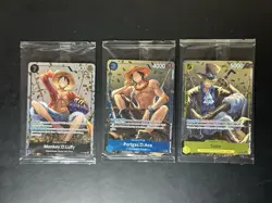 SEALED One Piece OP13 PROMO Lot 3 Cards P-013 P-014 P-015 Luffy Ace Sabo - Image 1