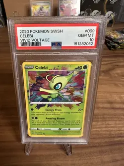 PSA 10 Celebi Vivid Voltage 009/185 SWSH Amazing Rare Graded Pokemon Card - Image 1